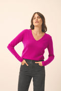 V-Neck Jumper - Joan - Violet