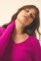 V-Neck Jumper - Joan - Violet