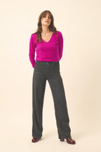 V-Neck Jumper - Joan - Violet