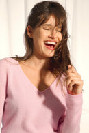 Pull Col V - Joan - Dragée