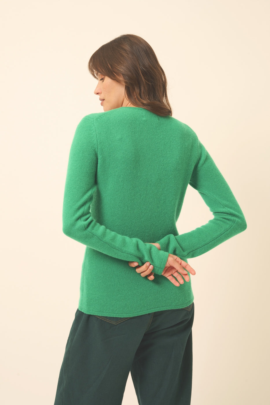 4-Ply V-Neck Jumper - Abby - Mint