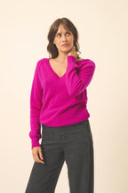 V-Neck Jumper - Phoebe - Violet