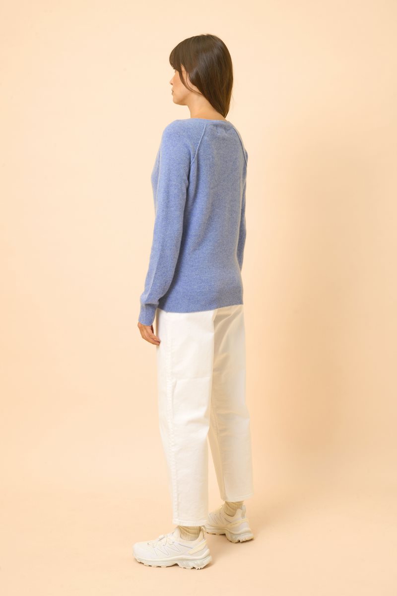 Pull Col V - Phoebe - Sky Chiné