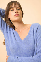 Pull Col V - Phoebe - Sky Chiné