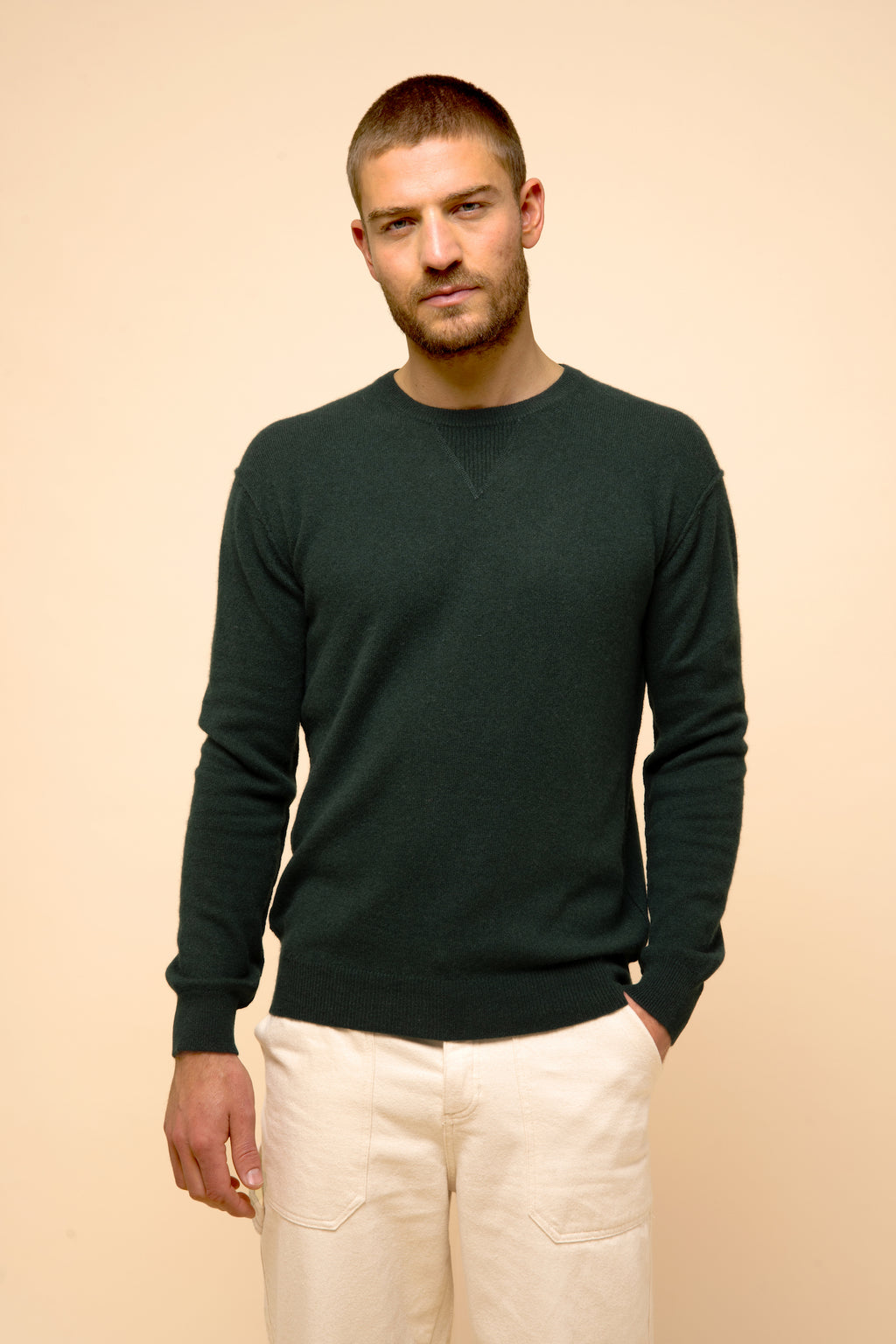 Round Neck Sweater - Noe - Cypress