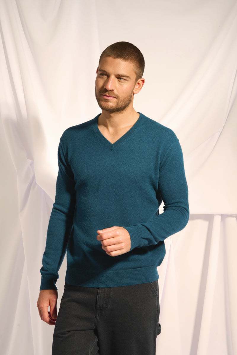 Pull Col V - Tom - Vert Canard