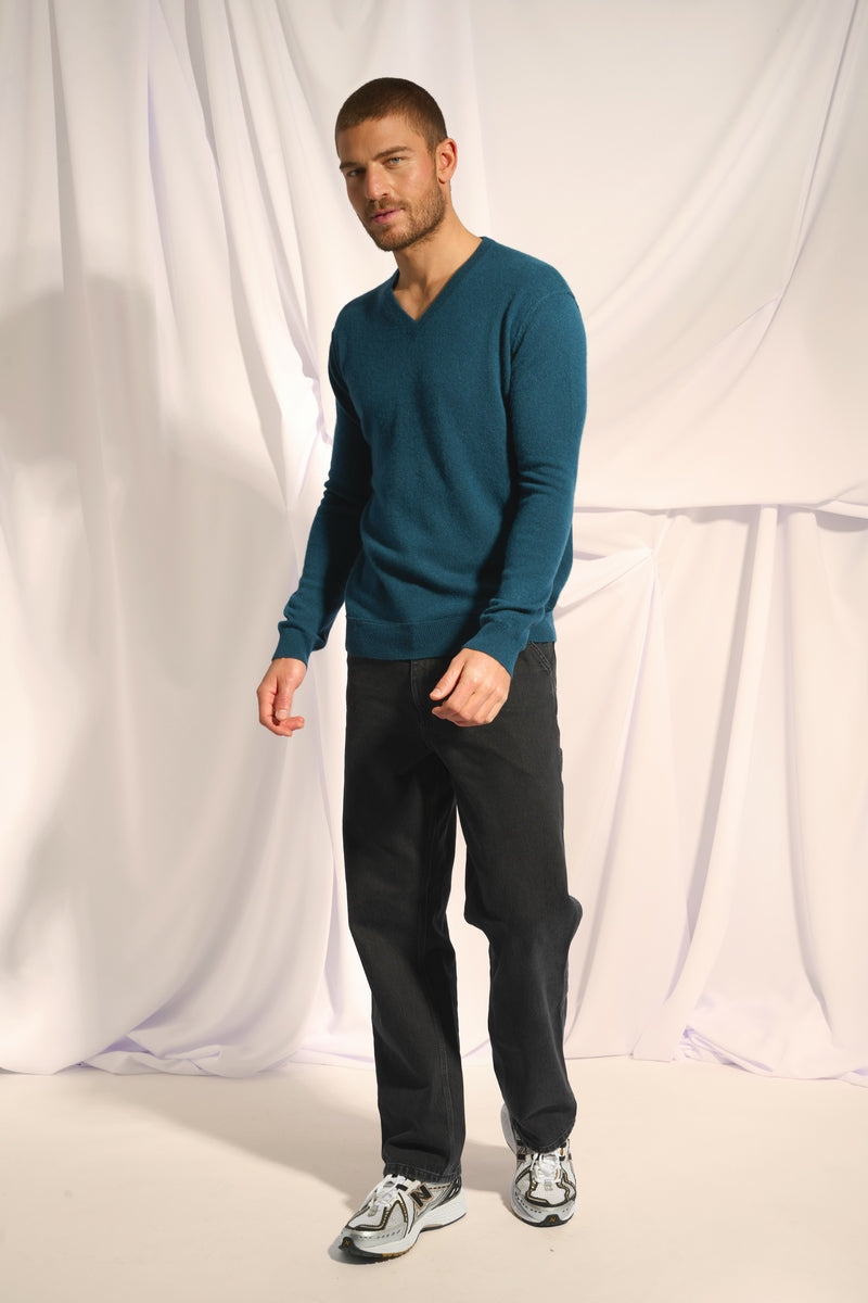 Pull Col V - Tom - Vert Canard