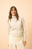 Jersey de cuello alto - Lilly - Gris Perla Jaspeado