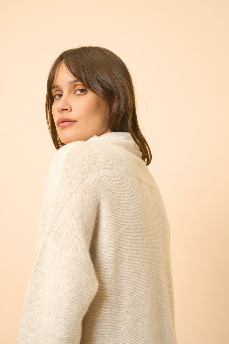 Pull Col Roulé - Blantyre - Gris Perle Chiné