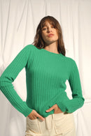 Round Neck Sweater - Avana - Mint