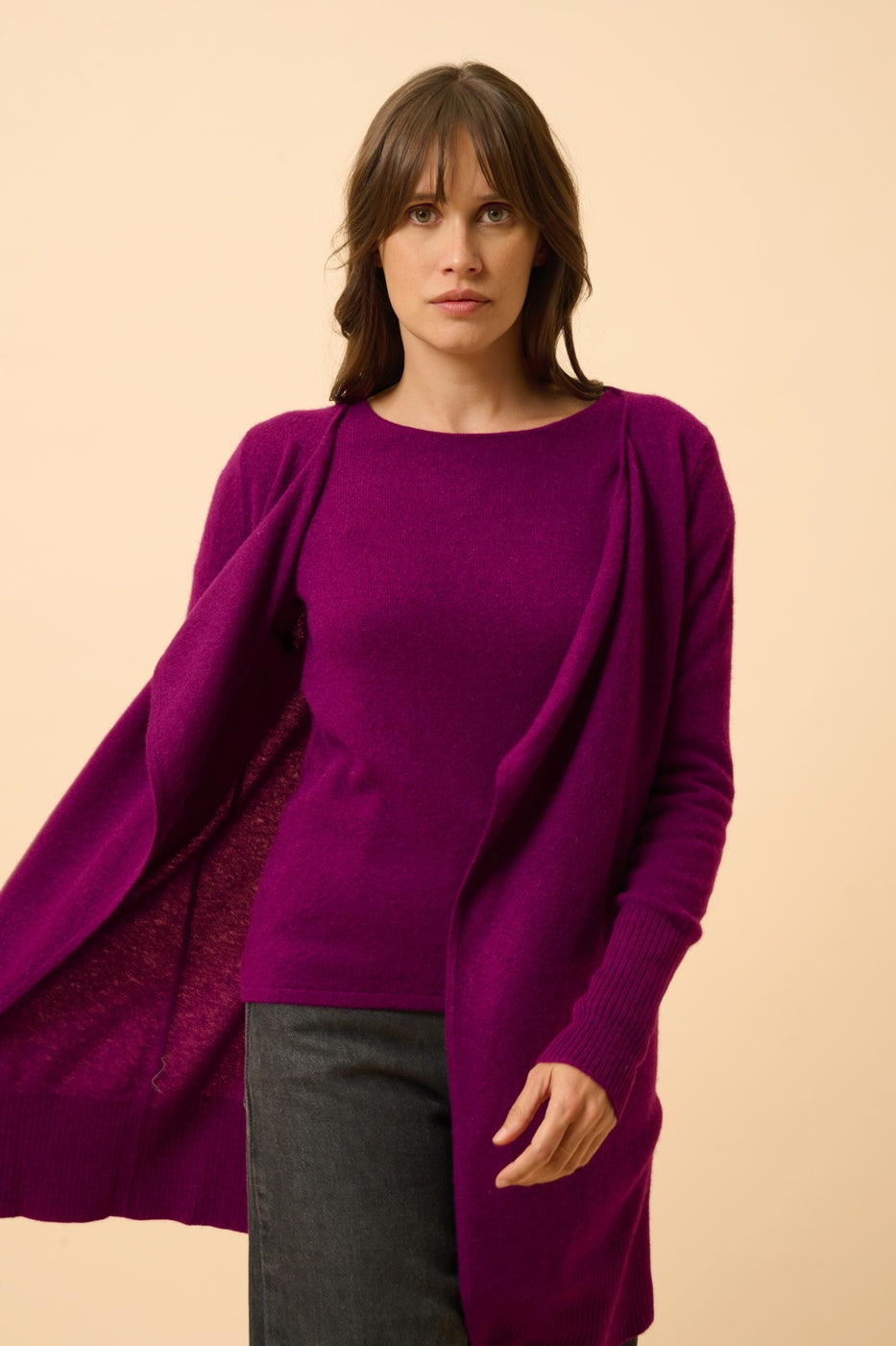 Veste Longue - Brooke - Prune