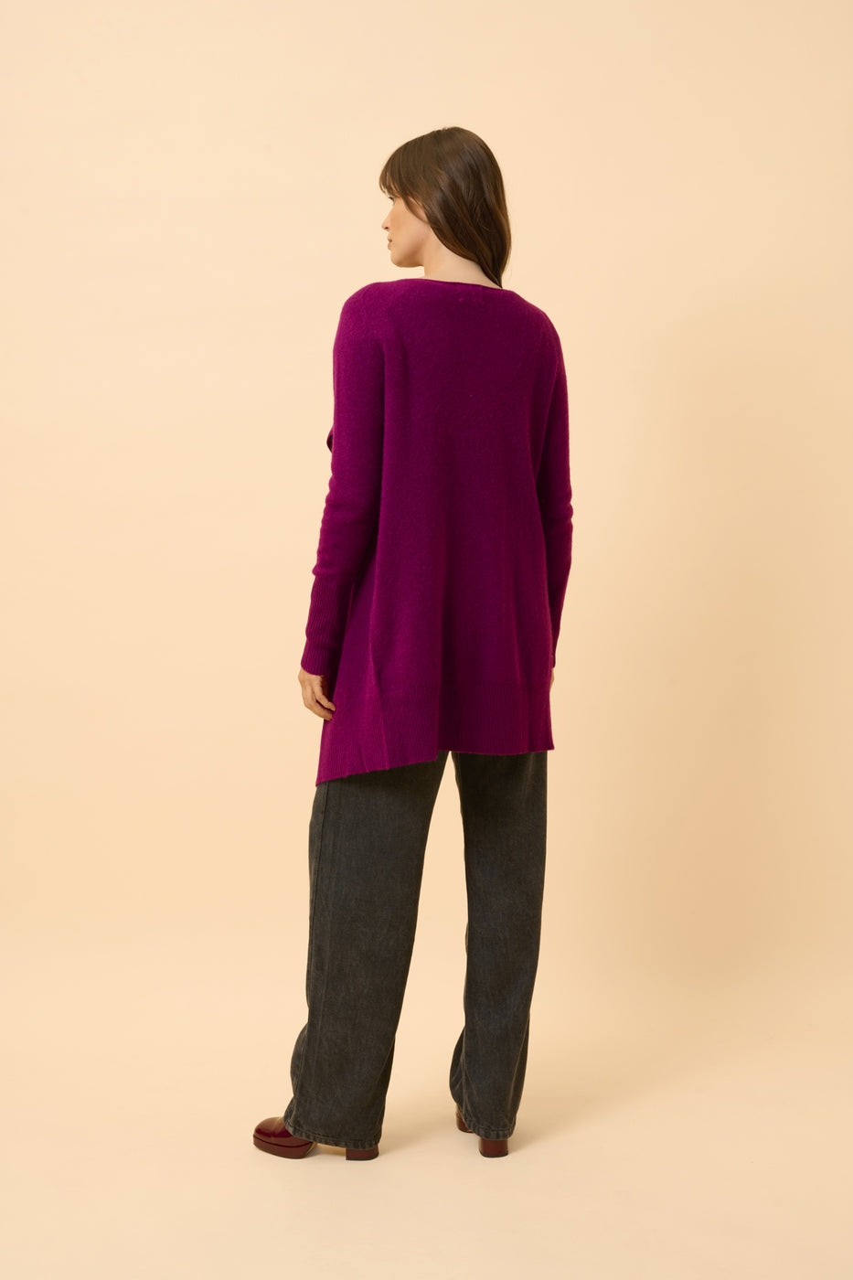 Veste Longue - Brooke - Prune