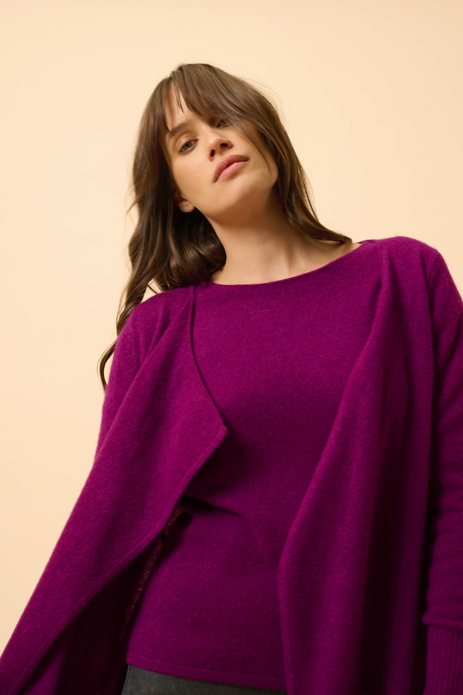 Veste Longue - Brooke - Prune