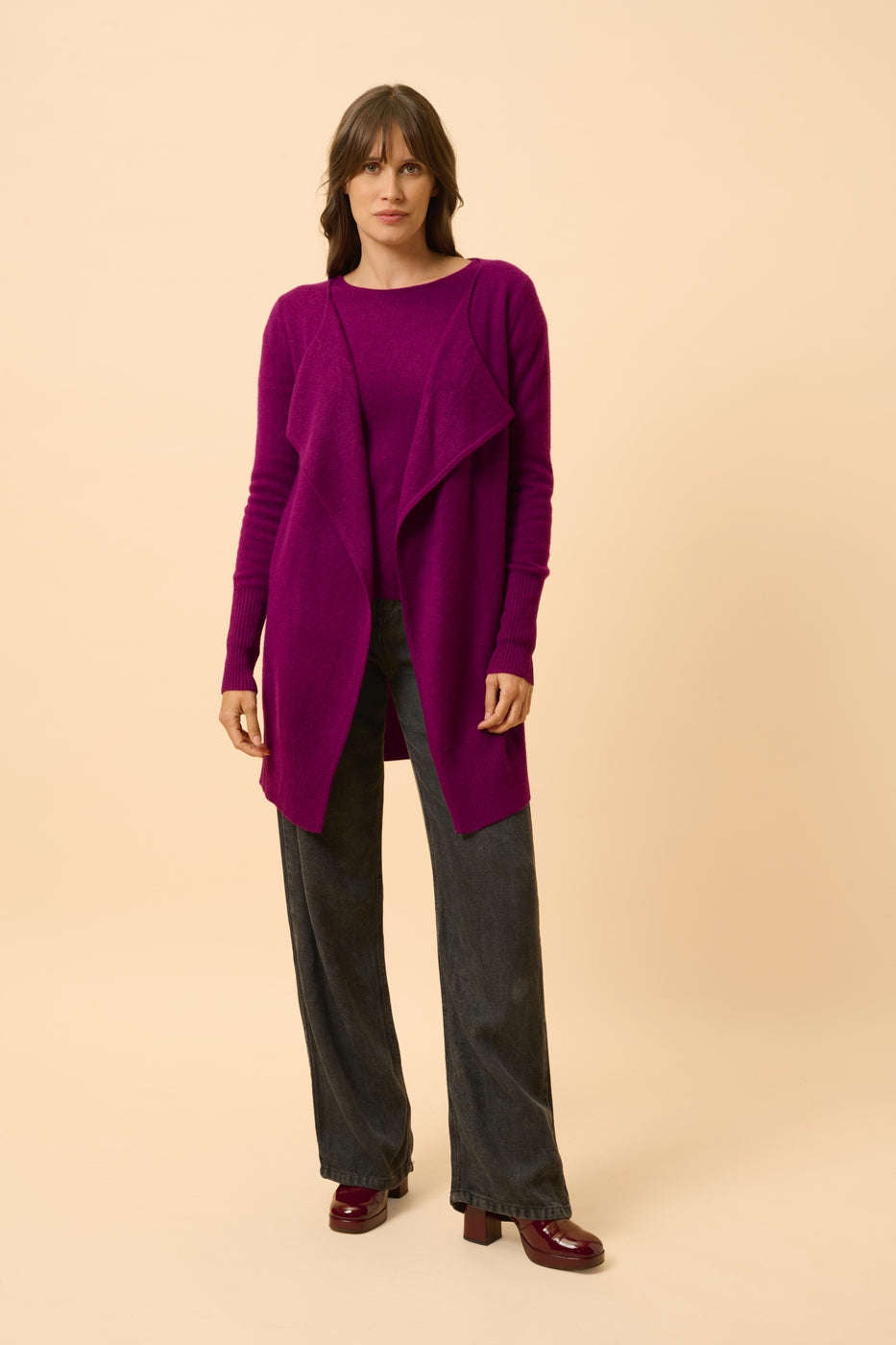 Veste Longue - Brooke - Prune