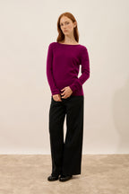 Jersey Cuello Barco - Grace - Ciruela