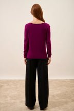 Jersey Cuello Barco - Grace - Ciruela
