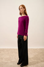 Jersey Cuello Barco - Grace - Ciruela