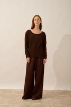 Pull Col Bateau - Fiona - Café