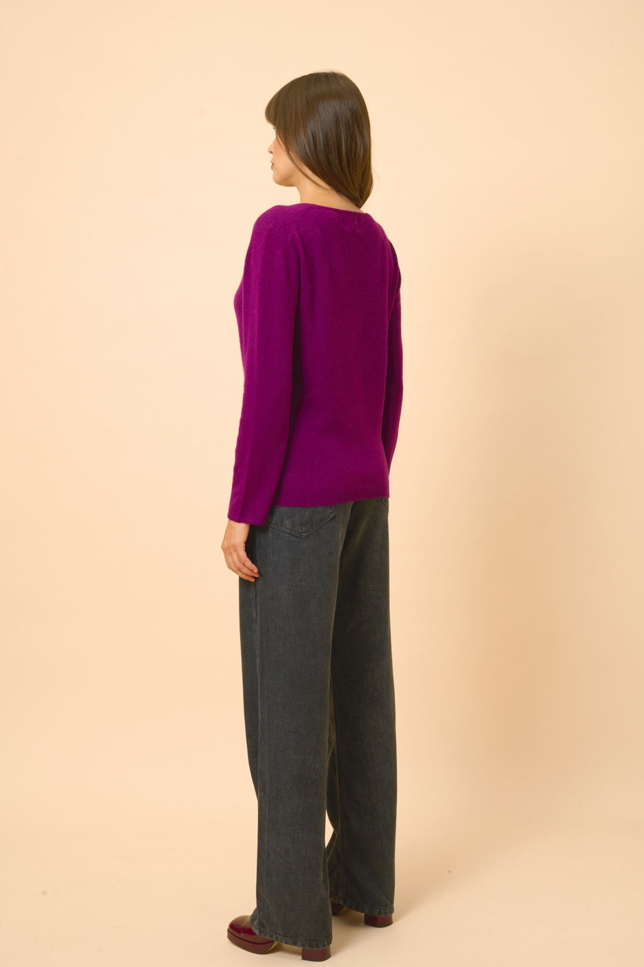 Boat-Neck Jumper - Fiona - Plum