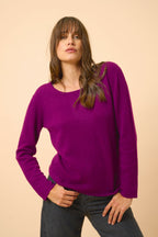Boat-Neck Jumper - Fiona - Plum