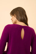 Boat Neck Back Drop Jumper - Abigail - Plum