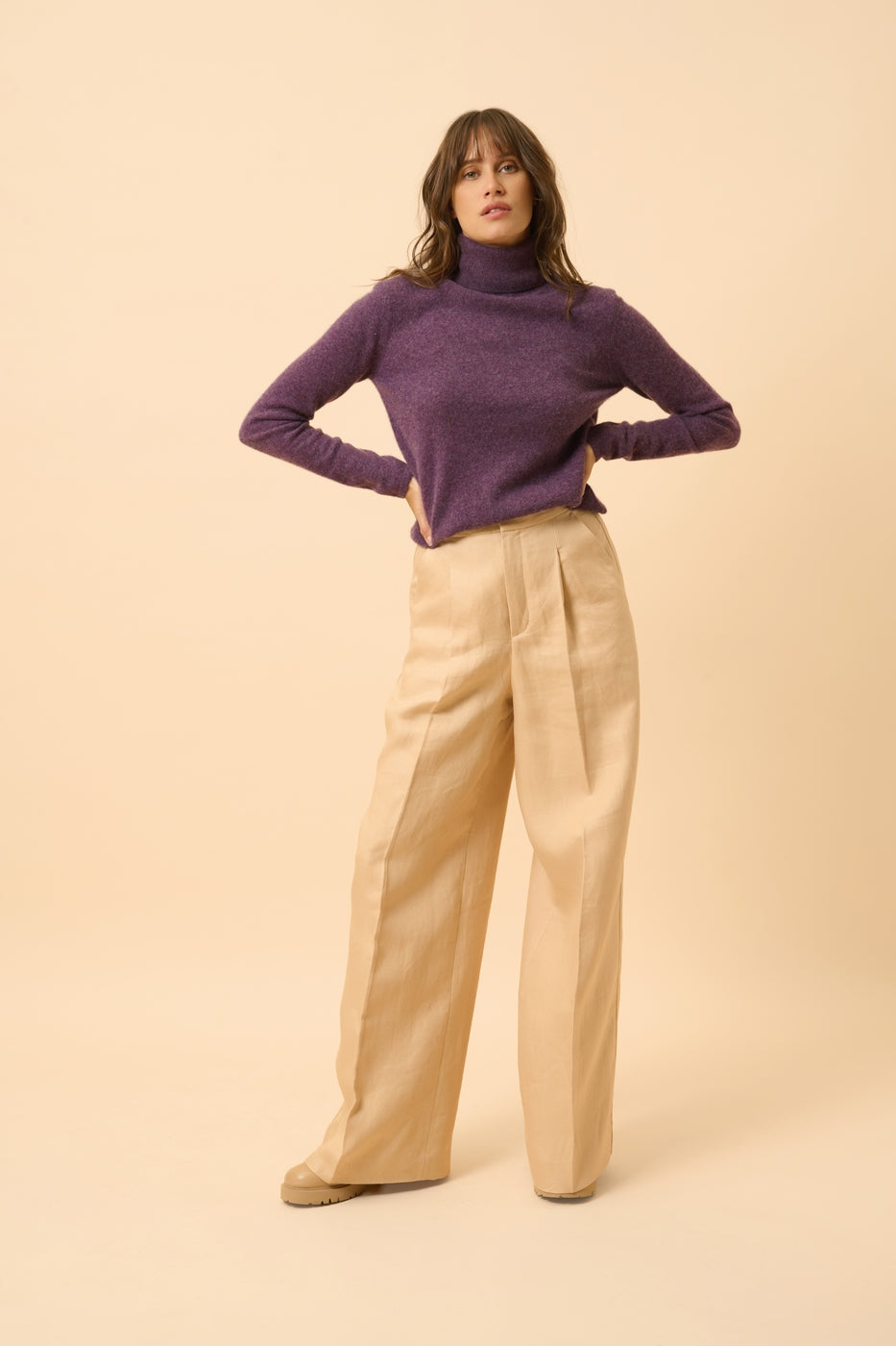 Roll-Neck Jumper - Ava - Violet Marl