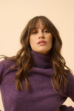 Roll-Neck Jumper - Ava - Violet Marl