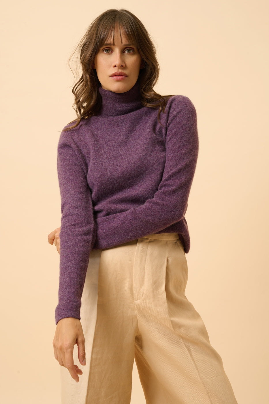 Roll-Neck Jumper - Ava - Violet Marl