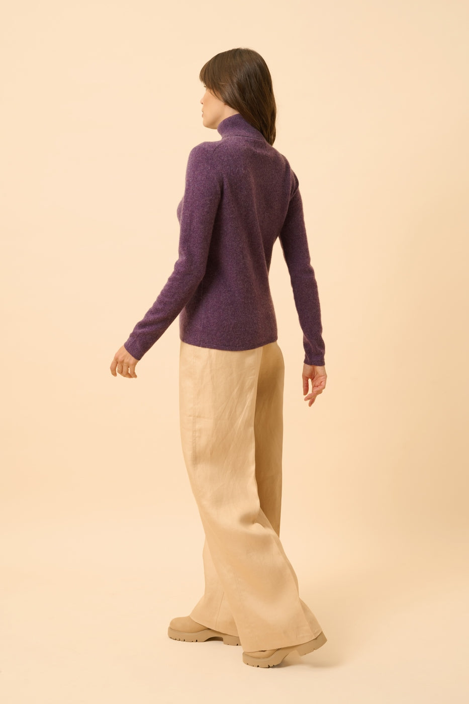 Roll-Neck Jumper - Ava - Violet Marl