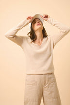 V-Neck Jumper - Joan - Nude