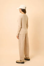V-Neck Jumper - Joan - Nude