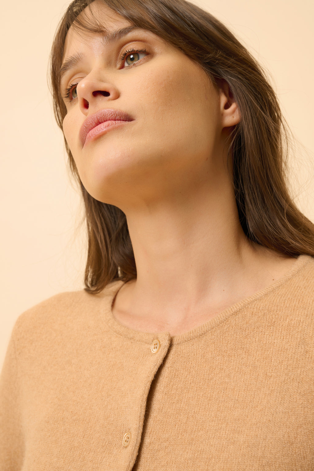 Round Neck Cardigan - Katharine - Sahara