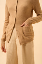 Round Neck Cardigan - Katharine - Sahara