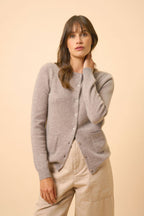 Cardigan Cuello Redondo - Katharine - Caribú Jaspeado