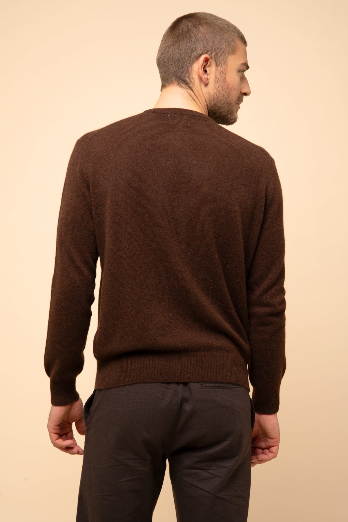 Just Cashmere - Jersey de Cuello Redondo - Howard - Café