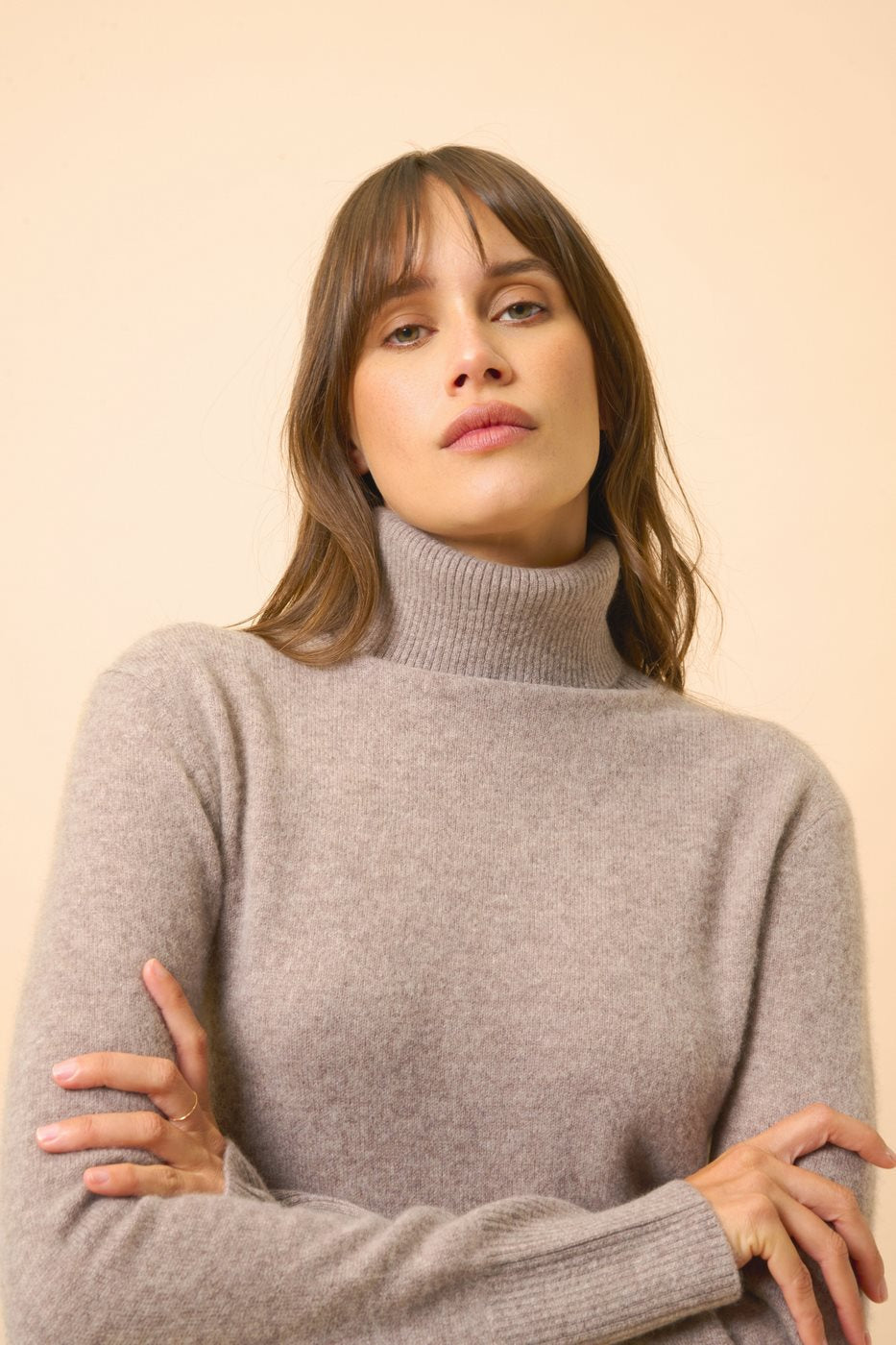 Roll Neck Jumper - Lexie - Caribou Chiné