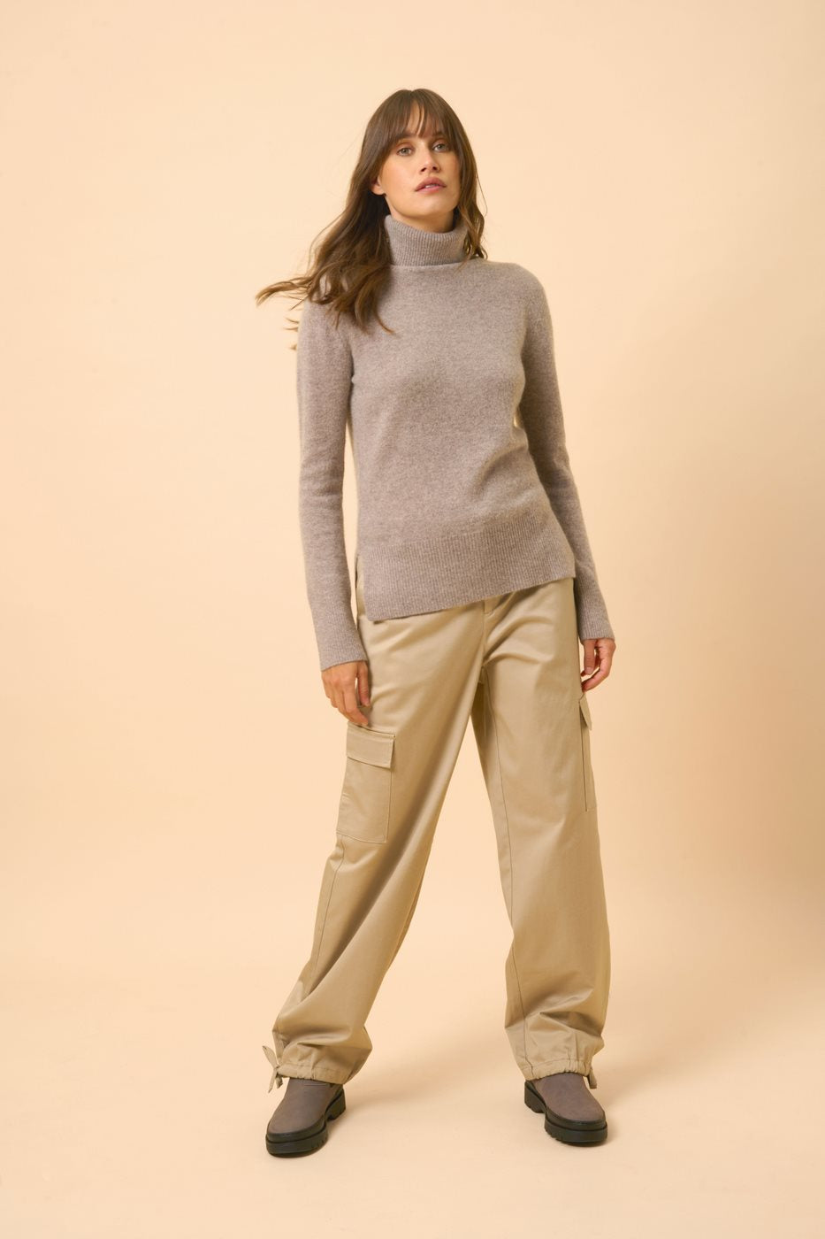Roll Neck Jumper - Lexie - Caribou Chiné