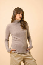 Roll Neck Jumper - Lexie - Caribou Chiné