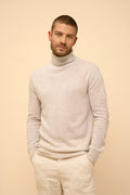 Roll Neck Jumper - Connor - Pearl Grey Marl