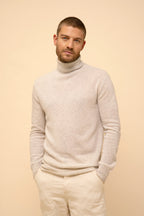Roll Neck Jumper - Connor - Pearl Grey Marl