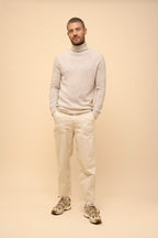 Roll Neck Jumper - Connor - Pearl Grey Marl