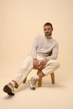 Roll Neck Jumper - Connor - Pearl Grey Marl