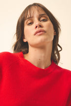 Jersey Cuello Redondo - Jane - Carmín