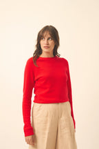 Jersey Cuello Redondo - Jane - Carmín