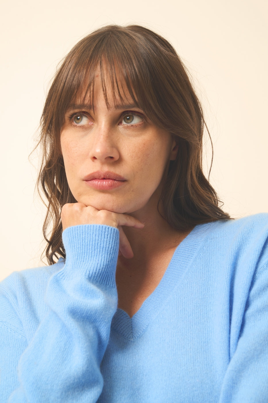 V-Neck Sweater - Nora - Baby Blue