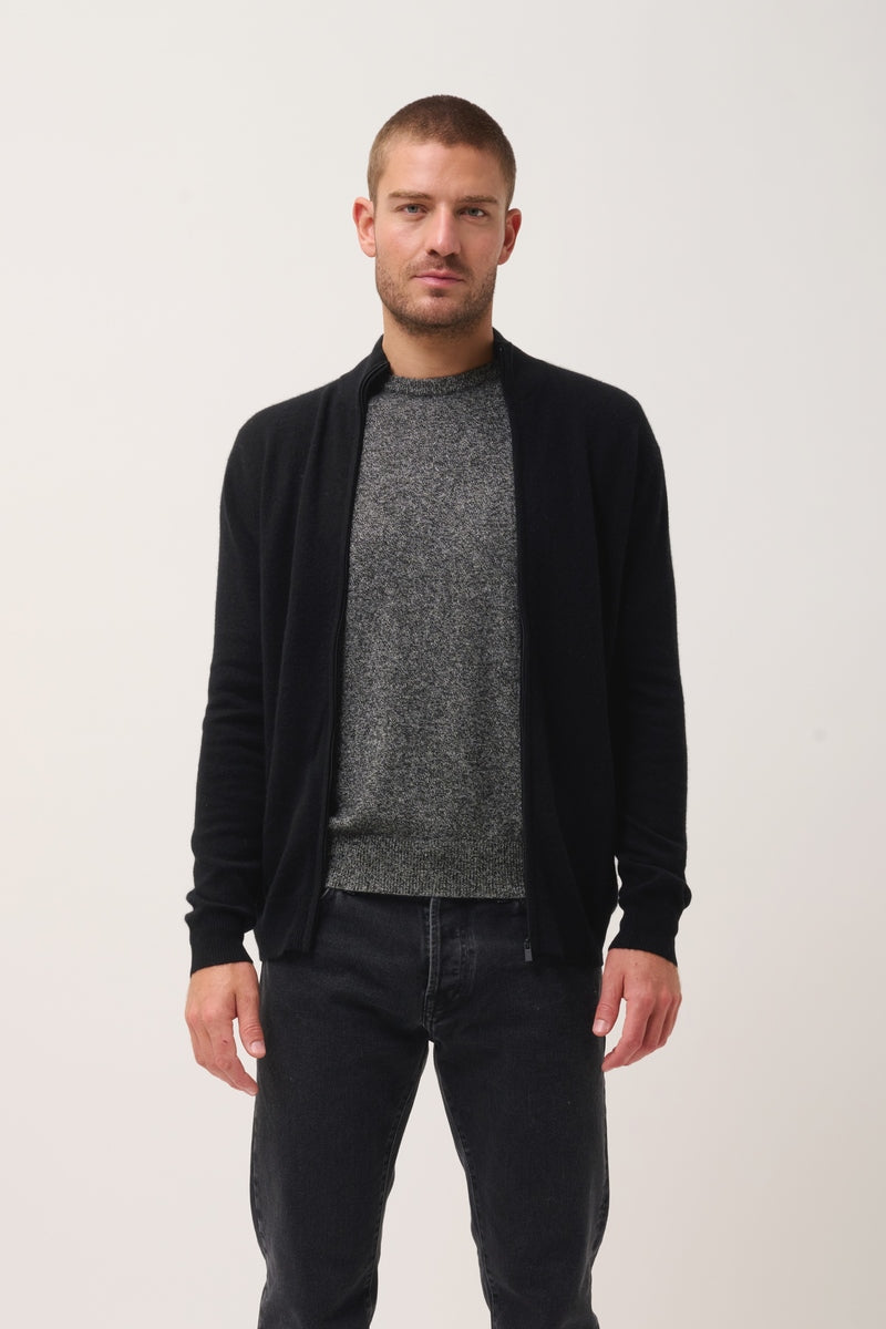 Gilet Zippé Col Montant - Alan - Noir