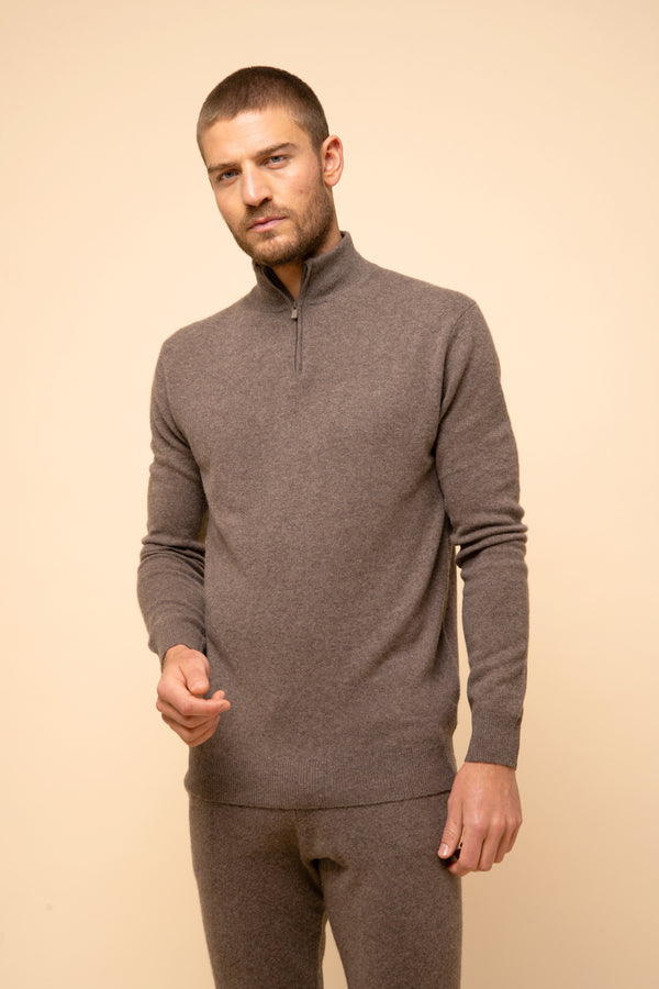 Maglione con zip - Bradley - Talpa mélange