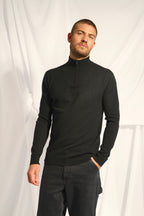 Jersey con cremallera en el cuello - Bradley - Negro