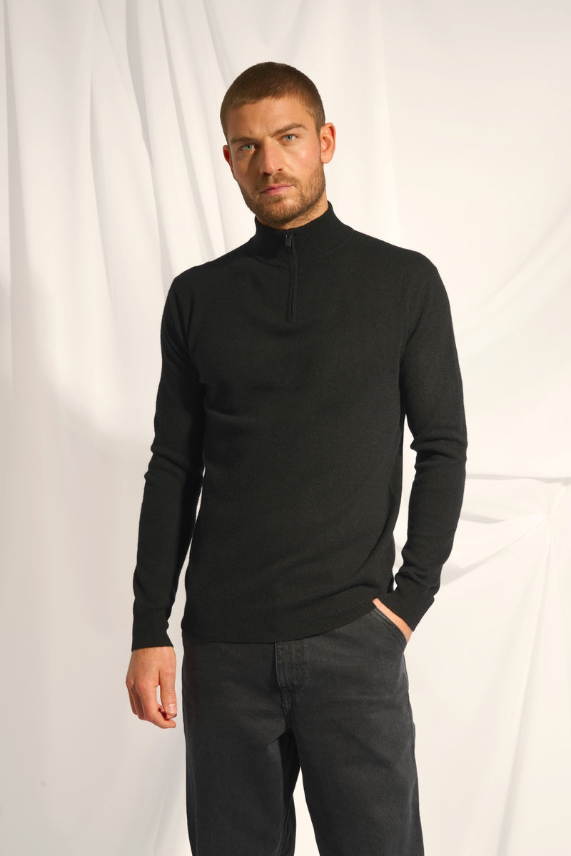 Jersey con cremallera en el cuello - Bradley - Negro