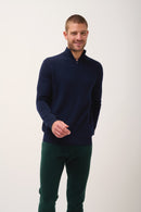 Pull Camionneur Bradley - 100% Cachemire 2 Fils - Navy - Homme